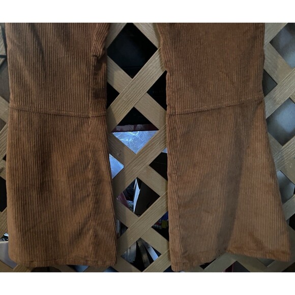 NWT KATE QUINN Women’s Corduroy Sienna Brown Organic Cotton Flare Leg Pants 14 - Picture 3 of 9